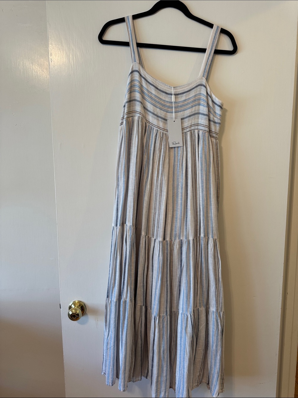 NWT Rails Blue & Cream Striped Maxi Dress, Medium ($198) - Picture 3 of 13